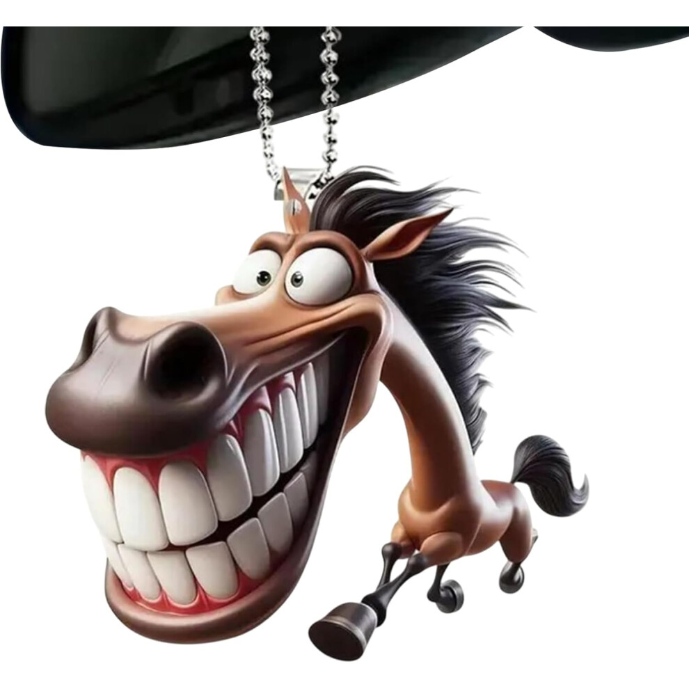 Hangable 2D Acrylic Ornaments, Cartoon Horse Key Chain Decor For Party Bag Vehicle Truck Birthday Women Men Christmas 665953184537