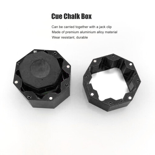 Aluminium Alloy Octagonal Cue Chalk Box Holder 3.5cm Black 1