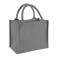 (One Size, Graphite Grey/Graphite Grey) Westford Mill Jute Mini Gift Bag (6 Litres)