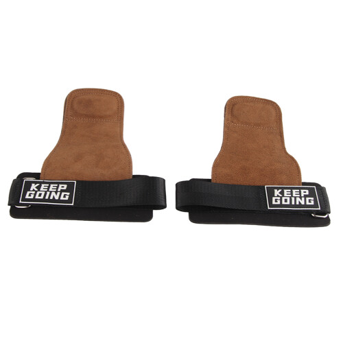 2 Pcs Thickened Cow Leather Pull Up Hand Grips for Horizontal Bar, Anti Slip 1