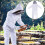 Professional White Beekeeper Suit, Breathable Nylon, Size L, Double Pocket 8