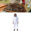 Professional White Beekeeper Suit, Breathable Nylon, Size L, Double Pocket 4