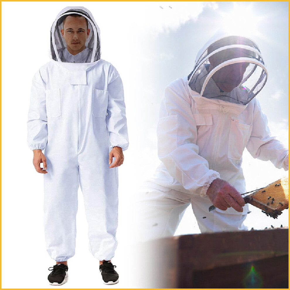 Professional Breathable White Bee Suit With Double Pocket For Beekeepers Xxl 3471371813181