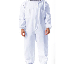 Professional White Beekeeper Suit Breathable Nylon XXL with Double Pockets