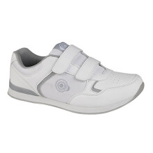 (7 UK, White/Grey) Dek Mens Drive Touch Fastening Trainer-Style Bowling Shoes
