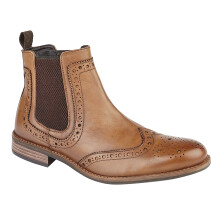 (9 UK, Tan) Roamers Mens High Brogue Chelsea Boot