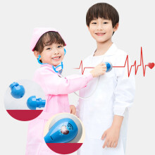 33Pcs Kids Doctor Playset Blue Plastic Pretend Medical Kit for Home & School
