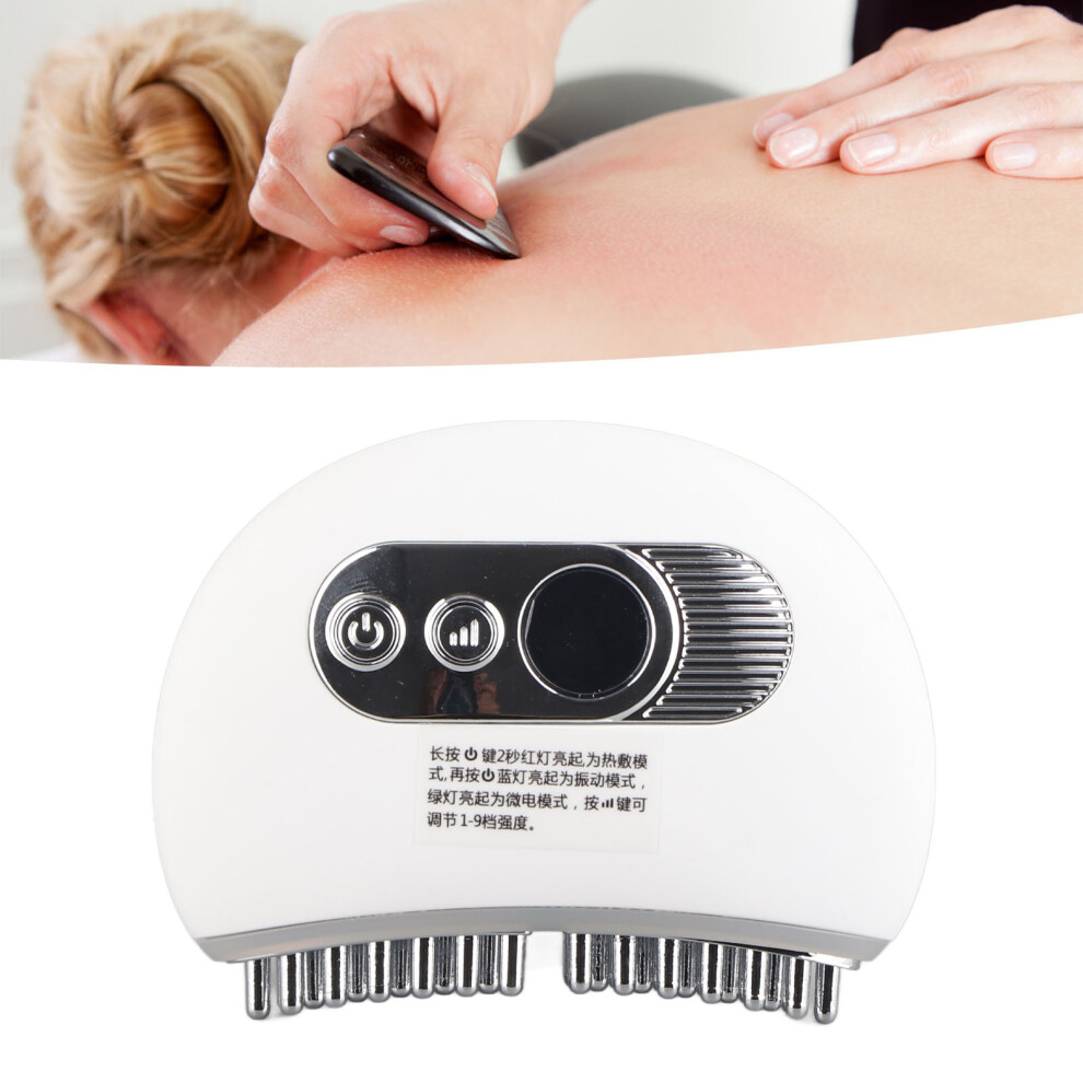White Electric Gua Sha Massager Scraping Sculpt 9 Gears Heating