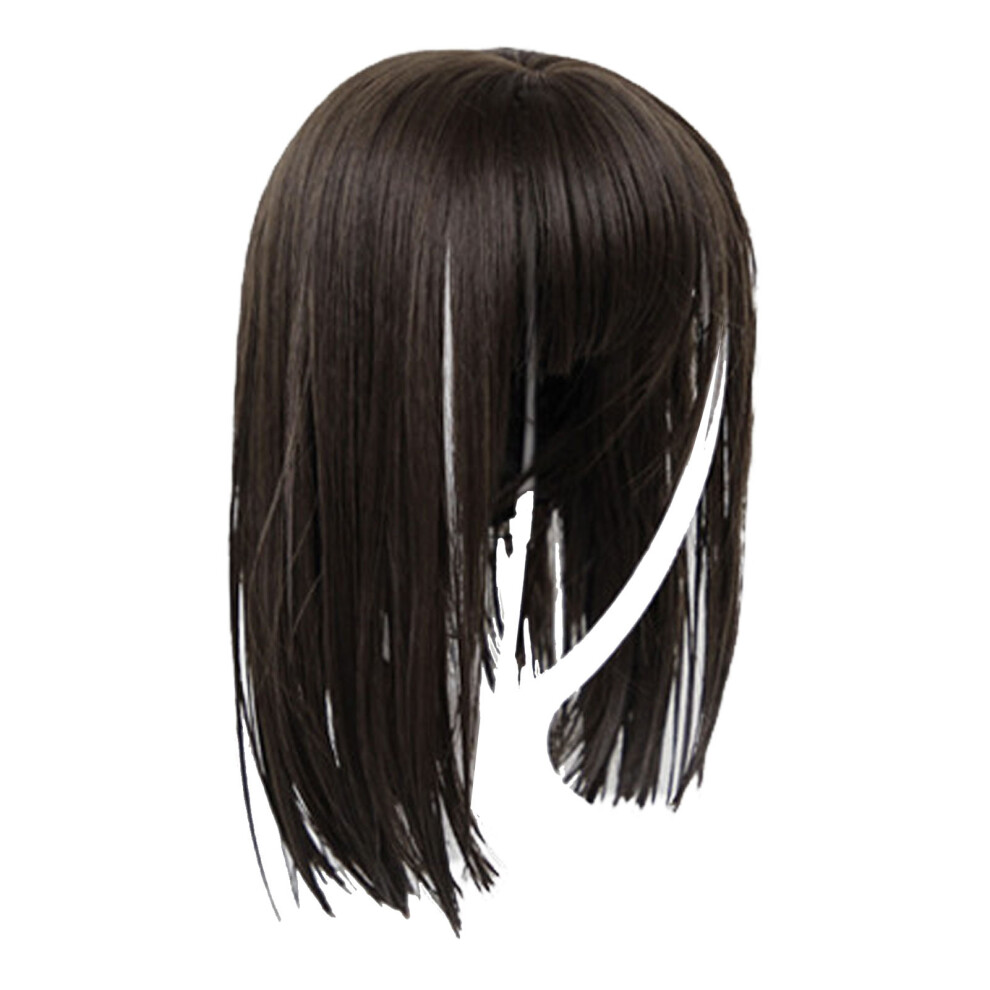 Seamless Clip Synthetic Fake Bangs, Easy to Use Replacement Piece for Natural Invisible Hair Volume (Brown, 16.9In)