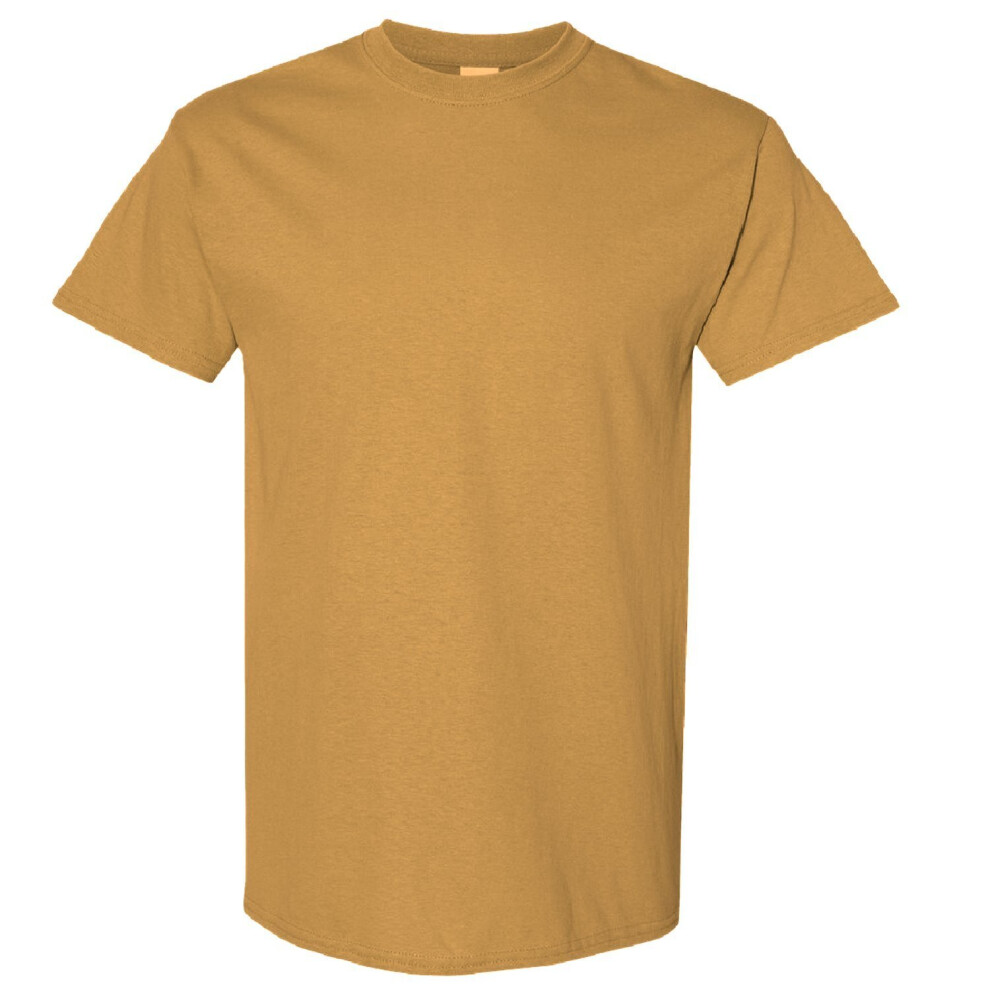 Gildan (2Xl, Old ) Mens Heavy Cotton Short Sleeve T-Shirt (Pack Of 5) Gold