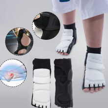 Taekwondo Foot Protector Black/White XL 38-39 Breathable Slip-Resistant