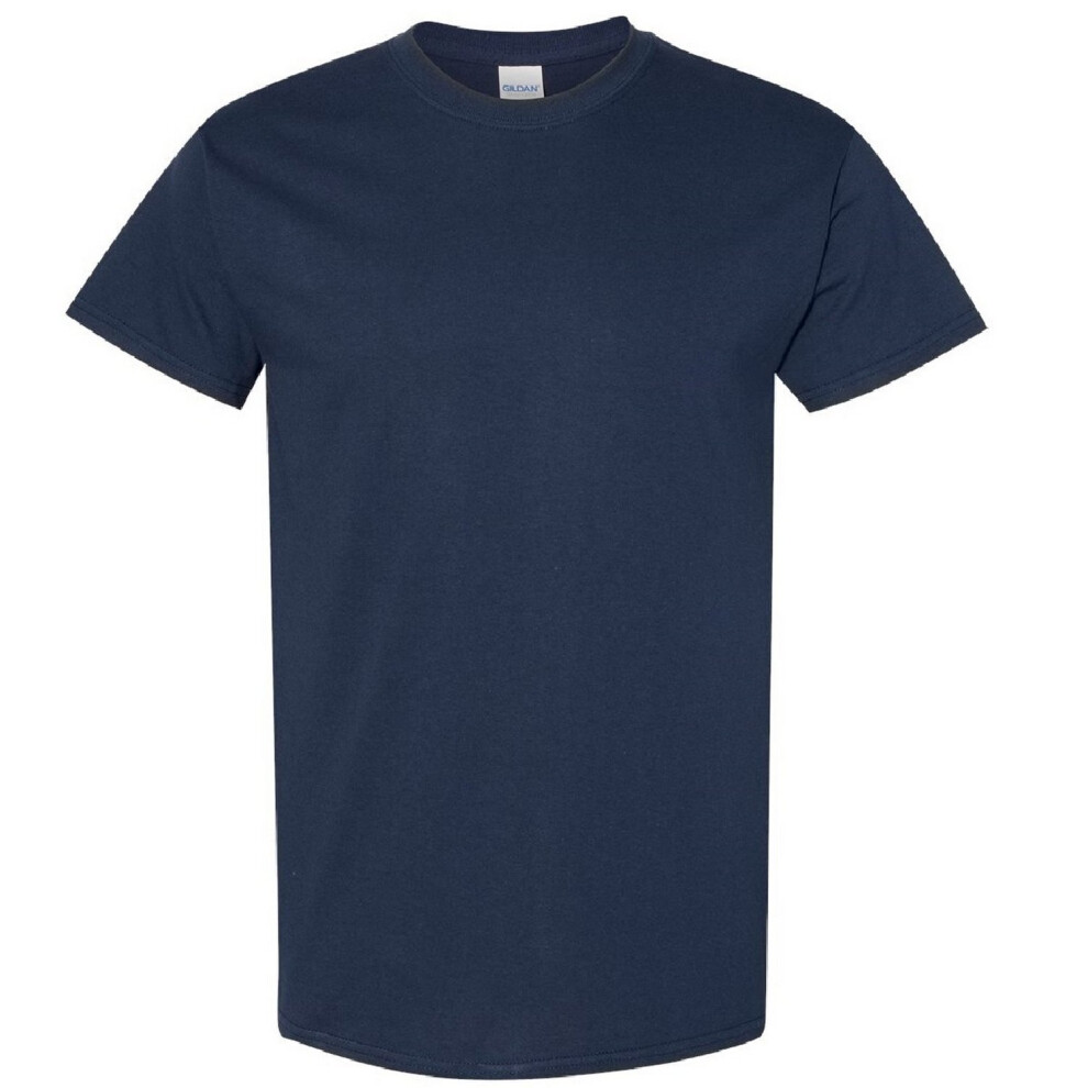 Gildan (4Xl, Navy) Mens Heavy Cotton Short Sleeve T-Shirt (Pack Of 5)