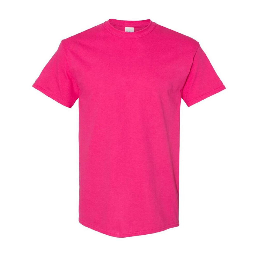 Gildan (L, Heliconia) Mens Heavy Cotton Short Sleeve T-Shirt (Pack Of 5)