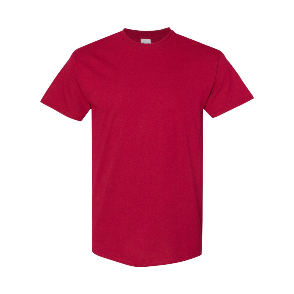 Gildan (2Xl, Cardinal) Mens Heavy Cotton Short Sleeve T-Shirt (Pack Of 5) Multicoloured