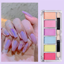 6 Farben Nagellackpulver 6g Spiegelglitter Hochglänzend & Hitzebeständig