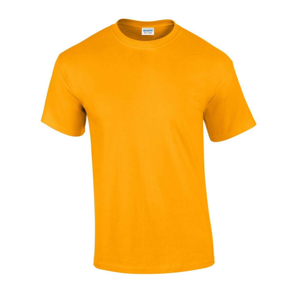 Gildan (L, Gold) Mens Ultra Cotton T-Shirt