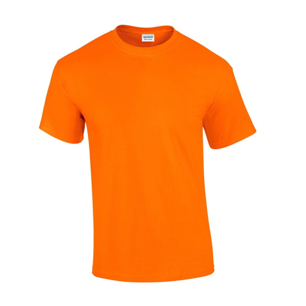 Gildan (L, Safety Orange) Mens Ultra Cotton T-Shirt