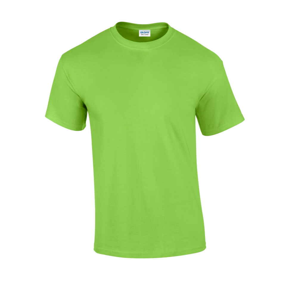 Gildan (S, Lime) Mens Ultra Cotton T-Shirt Multicoloured
