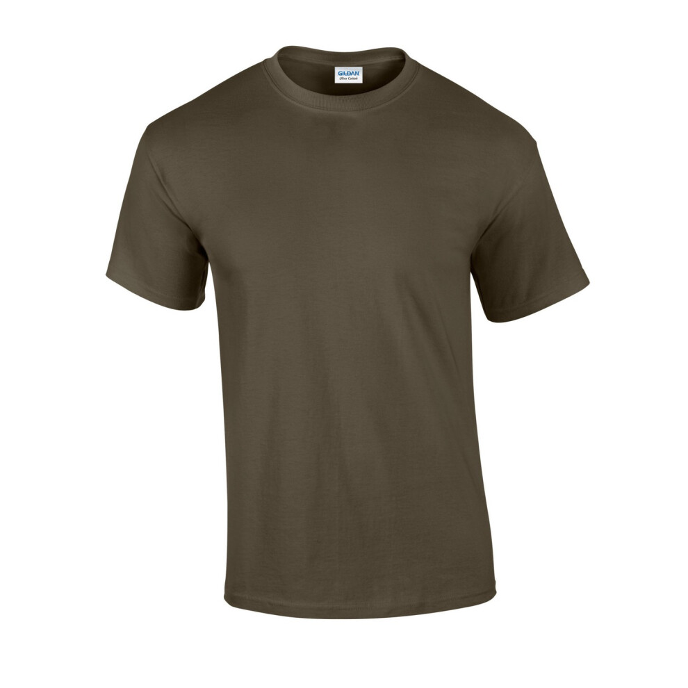 Gildan (S, Olive) Mens Ultra Cotton T-Shirt Green,Multicoloured