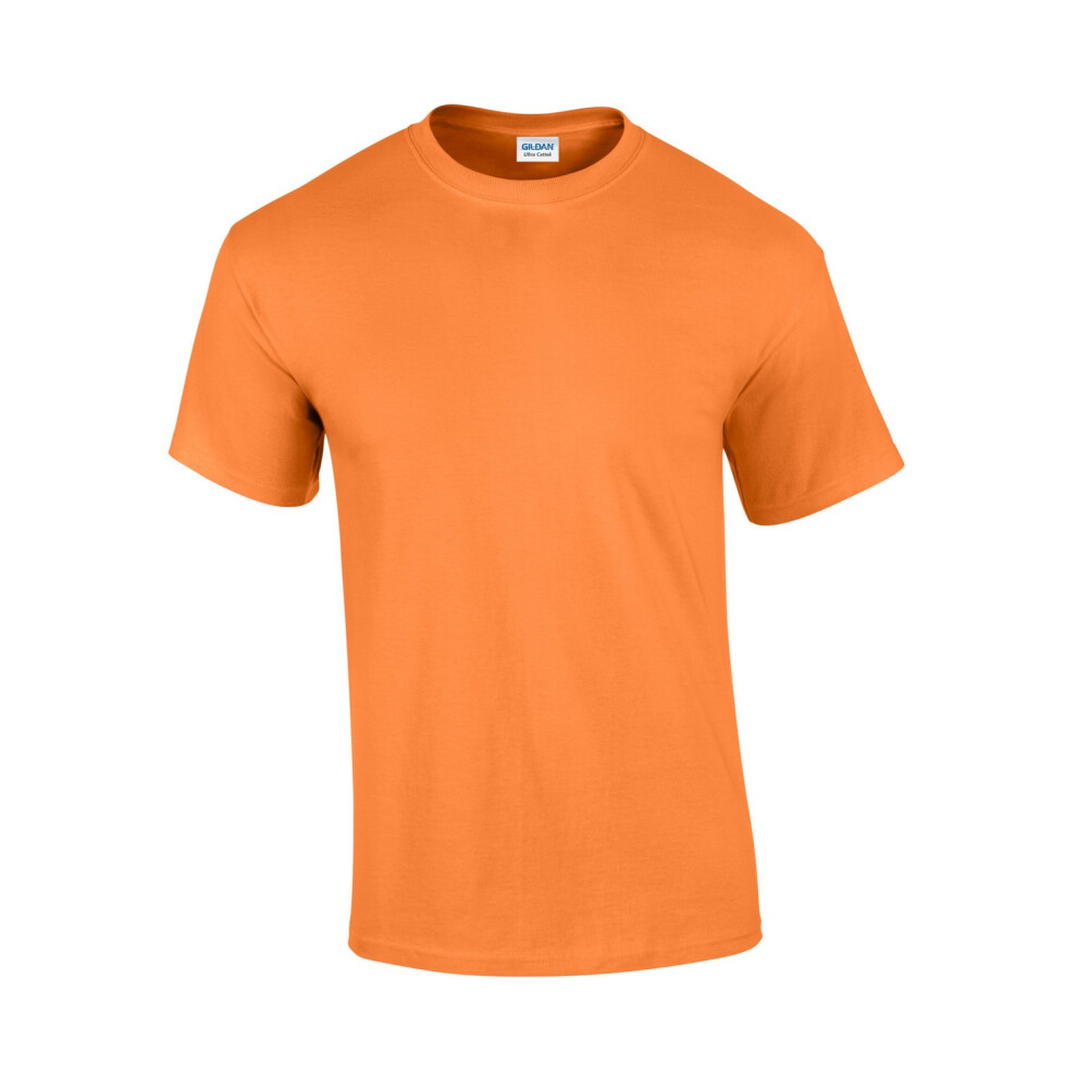 Gildan (S, Tangerine) Mens Ultra Cotton T-Shirt Multicoloured