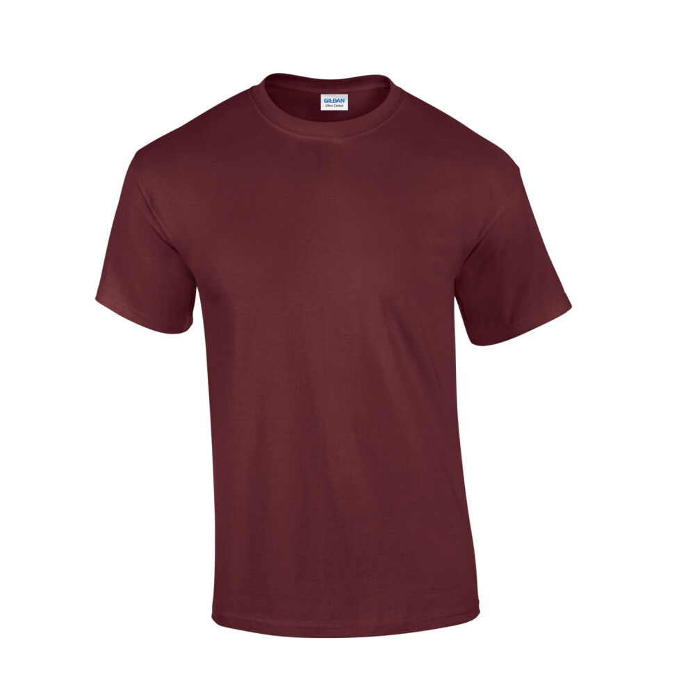 Gildan (M, Maroon) Mens Ultra Cotton T-Shirt Multicoloured