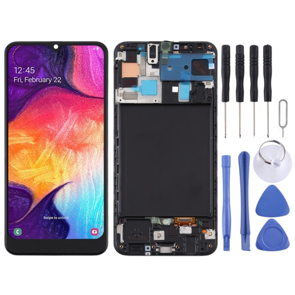 (Black) Tft Lcd Screen For Samsung For Galaxy A50 Digitizer Full Assembly With Frame (Not Supporting Fingerprint Identification) Black 6931449730408