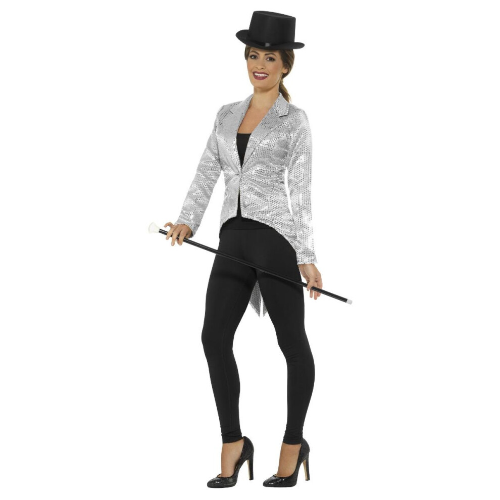 Smiffy's (M, ) Womens/Ladies Sequins Costume Tailcoat Silver