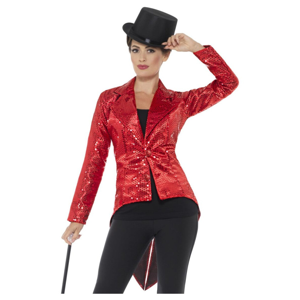 Smiffy's (S, ) Womens/Ladies Sequins Costume Tailcoat Red