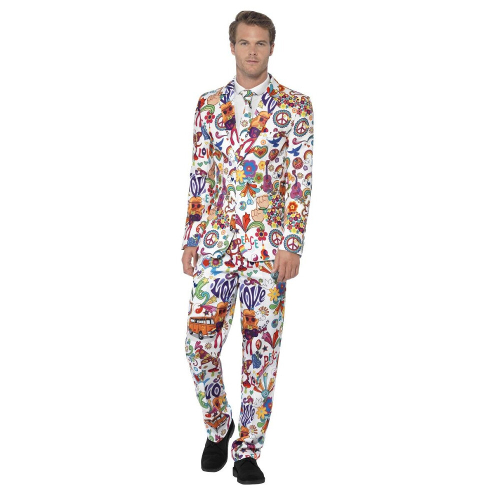 Smiffy's (M, Multicoloured) Mens Groovy Costume Set Red