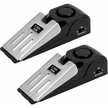 Alarme de segurança de 120 dB, alarme portátil para batente de porta, ideal para viagens, apartamentos e residências. Possui base antiderrapante e
