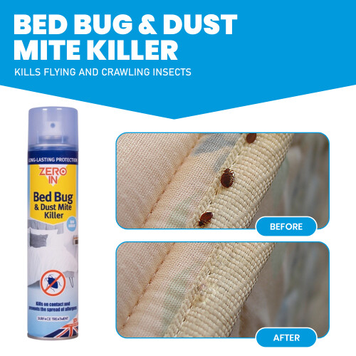 Zero In Bed Bug & Dust Mite Killer 300ml Aerosol 2 Pack 2