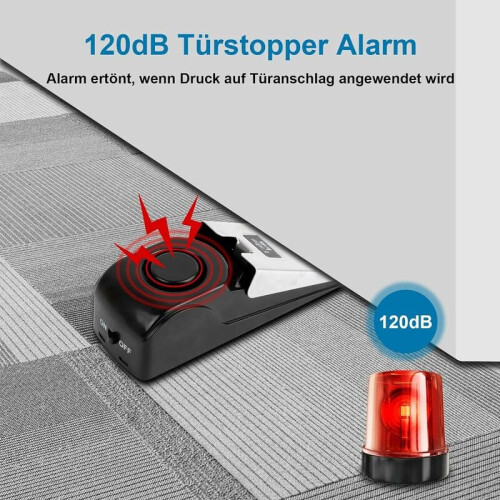 Συναγερμός ασφαλείας 120DB, φορητός συναγερμός στοπ πόρτας για ταξίδια, διαμέρισμα, 2