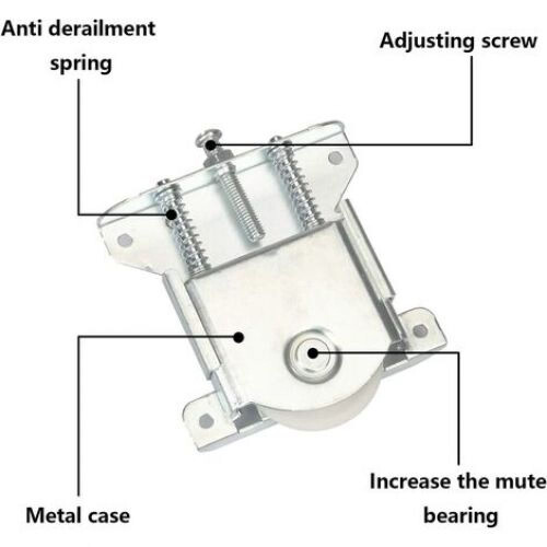 Mirror Door Roller Assembly, Concave Plastic Wheel for Quiet Roll, 2 Pieces 2