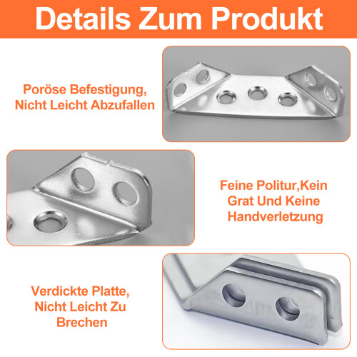 Trapeziform Angle Brackets, Universal Furniture Corner Connectors, Easy To Install, Triangular Multi-Angle Design, Long-Lasting Shine, 20 Pack 2