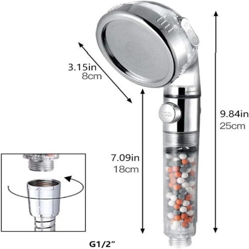 Revolutionary Shower Head, Enhances Water Pressure, Features On Off Switch, Includes Replaceable Nozzle Parts For Customized Use 1