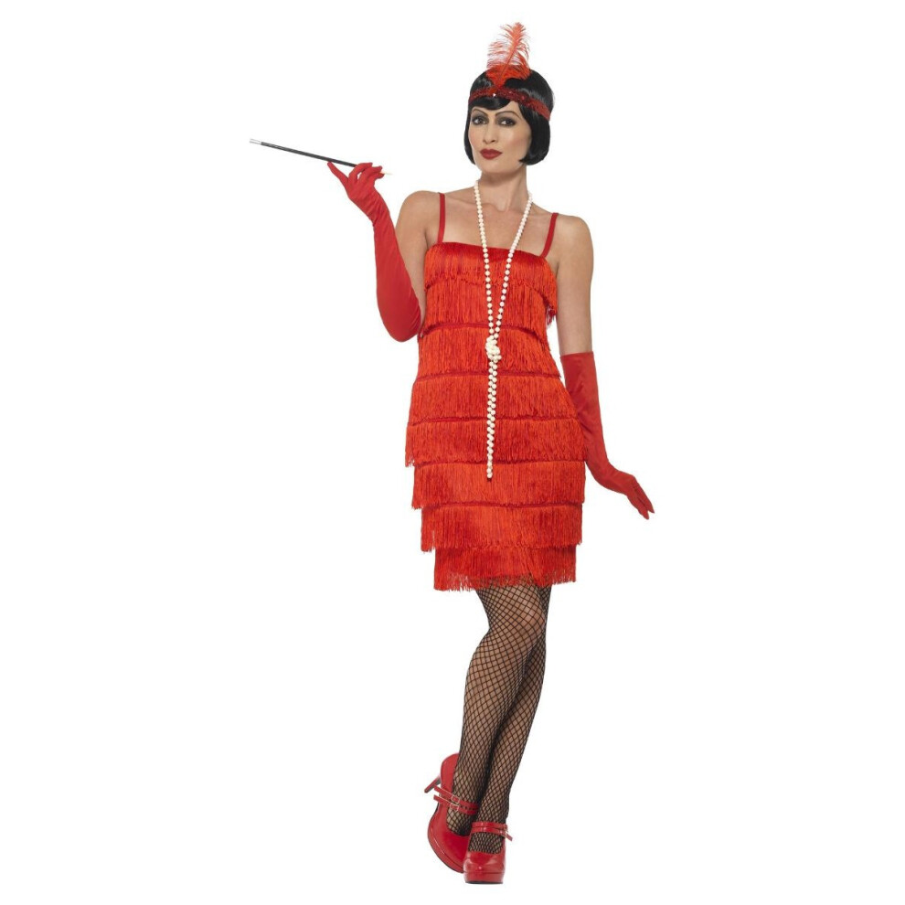 Smiffy's (M, ) Womens/Ladies Flapper Costume Set Red