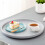 Matte Melamine Set For Multi-Purpose Dining, Microwave Safe Stoneware Ensures Versatility And Convenience, Solid Textured Wood Construction Using 5