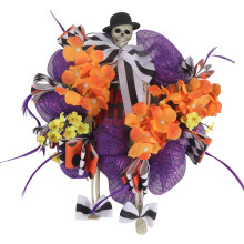 Bezaubernder Halloween-Kranz, Kranz mit Netzbasis aus leichtem und geruchlosem Material für die Innen- und Außendekoration, nostalgisches