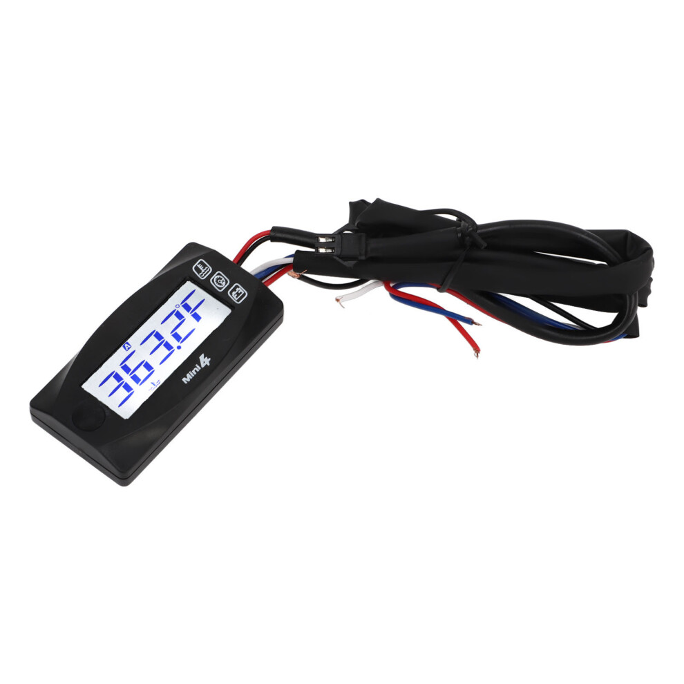 Digital Motorcycle Thermometer 4-In-1 Dc12v With Rpm & Temp, Backlight Blue 9451371786535