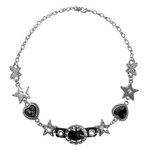 Herz Stern Strass Halsband Halskette Punk Stil Schlüsselbein