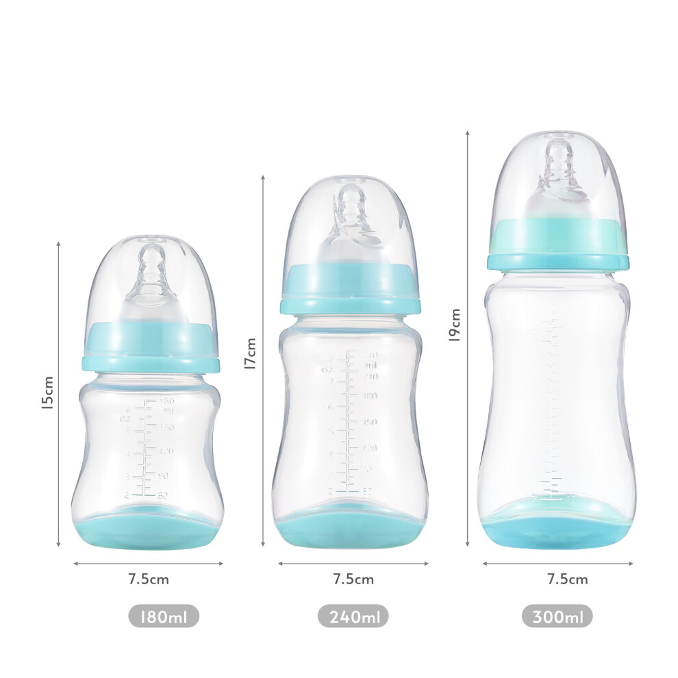 Baby Feeding Bottles with Silicone Nipple, 300ml, Pack of 6
