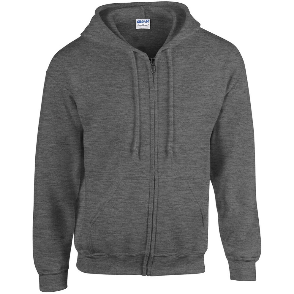 Gildan (3Xl, Dark Heather) Mens Heavy Blend Full Zip Hoodie