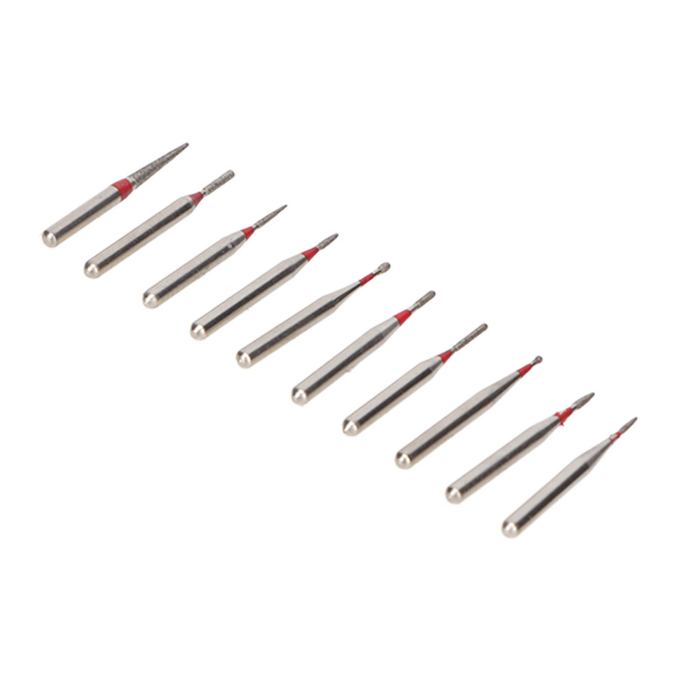 10pcs Stainless Steel Dental Burs for Tooth Polishing High Speed Handpiece