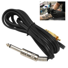 Cavo clip RCA in silicone morbido – Nero flessibile per macchine da tatuaggio