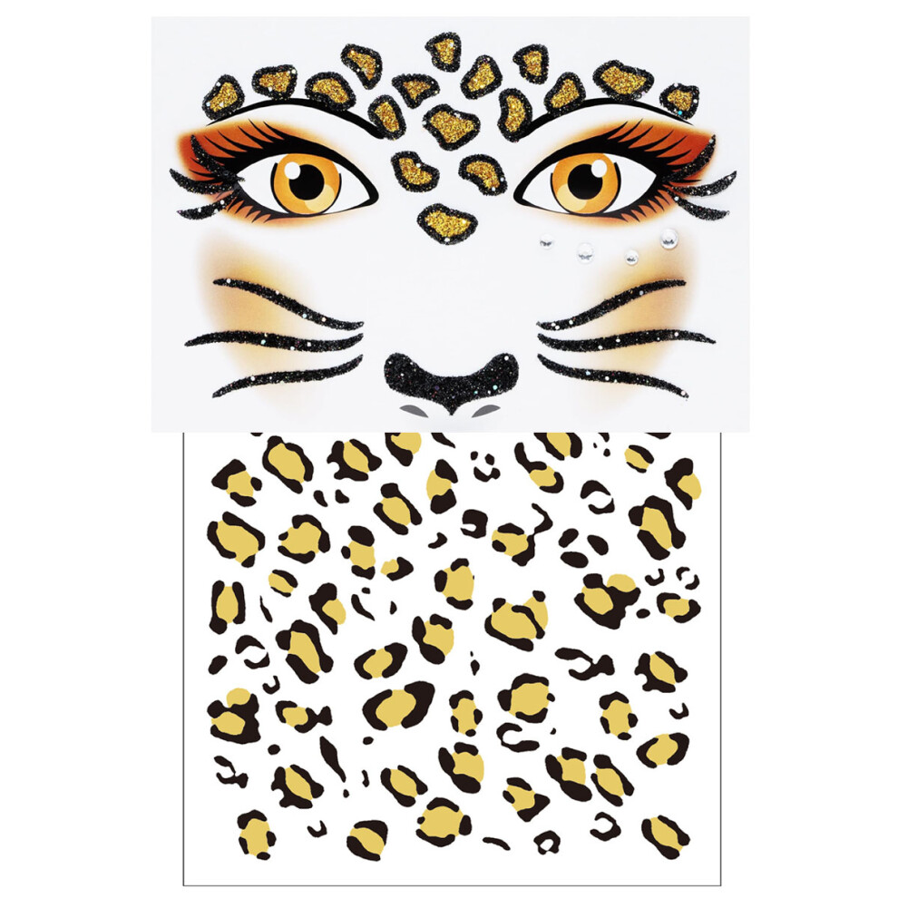 Leopard Print Extravaganza: Safe Material Temporary Tattoos, Easy Apply Remove For Spontaneous Style, Halloween Party Decoration That Adds A Dash Of