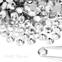 DIY-Deko-Ideen Strass-Set, 4 mm flache Glasstrasssteine mit vielseitigem Bastelpotenzial, kristallklare Hotfix-Steine mit atemberaubender Optik