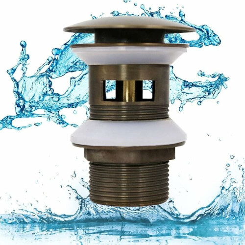 Durable Solid Brass Pop Up Drain Stopper for Kitchens and Bathrooms, Cost Effective Design Ensures Rust Proof Corrosion Resistant Performance Without