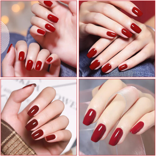 Ταινίες Gel Polish με γκλίτερ σε κόκκινες αποχρώσεις, εύκολη αφαίρεση για εύκολο στυλ 2