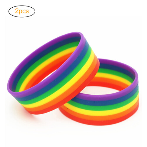 Βραχιόλια Σιλικόνης Rainbow Pride, Βραχιόλια Υποστήριξης LGBT σε Πολύχρωμα, Άνετα για Gay 1