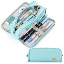 Stijlvolle opbergoplossing: multifunctionele canvas etui met verstelbare draagriem voor dames en heren (lichtblauw, 21x5x9cm)